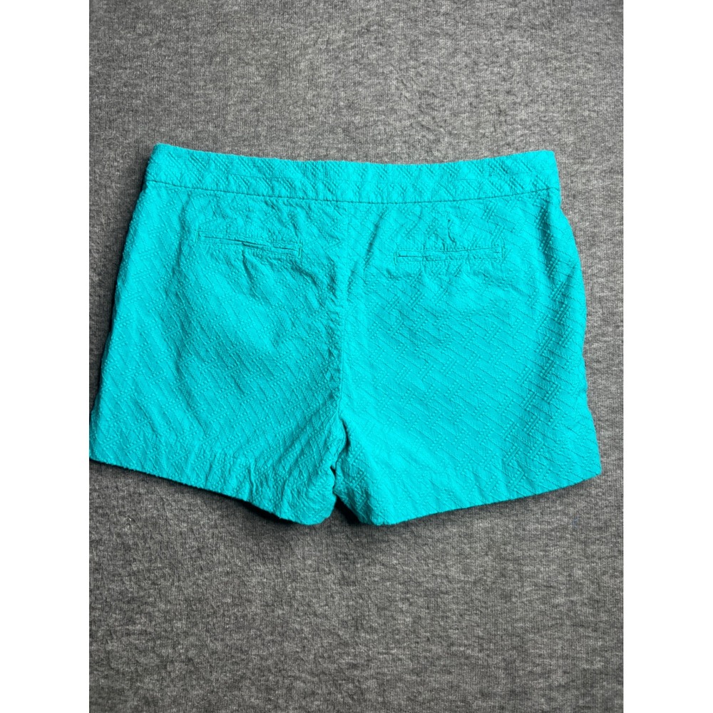 Banana Republic Hampton Fit Shorts Women's 6 Turquoise Teal Textured 100% Cotton - Picture 2 of 10